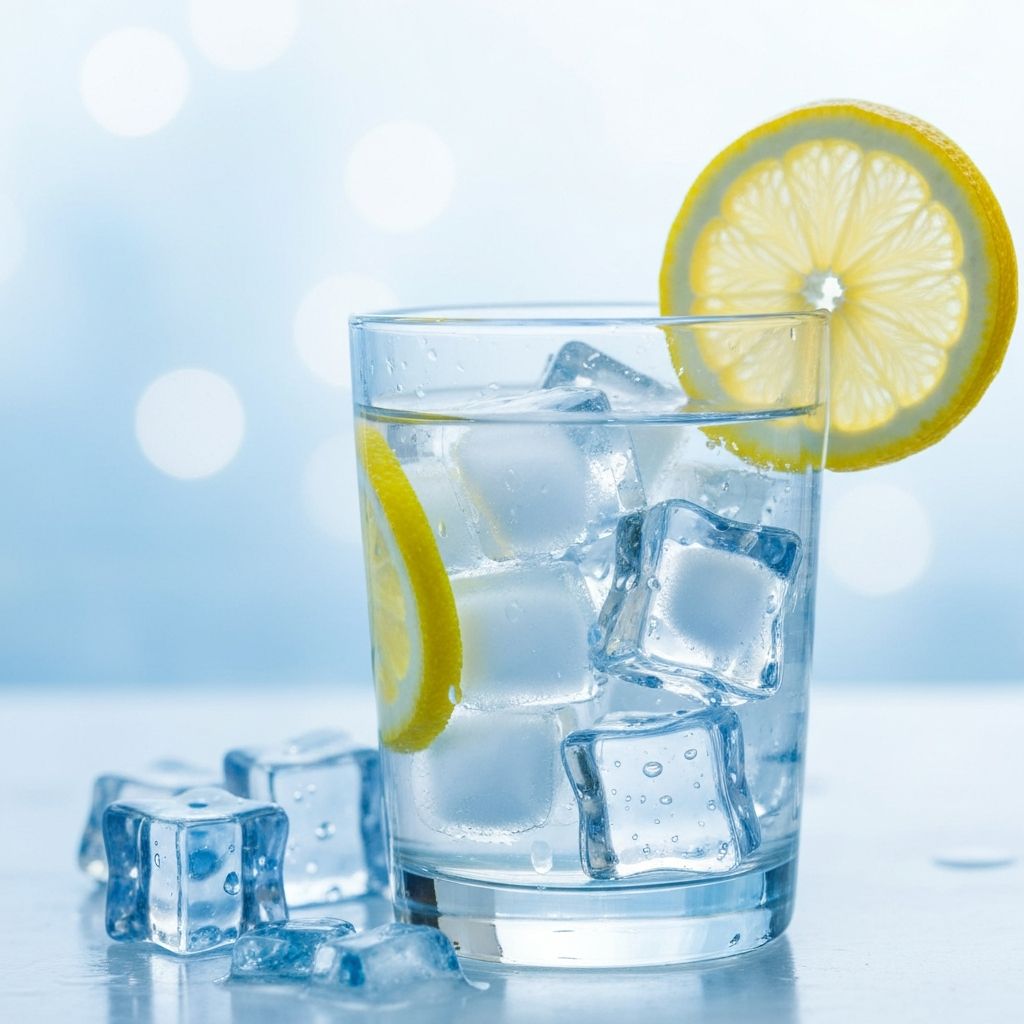 Glass of water with hydration concept